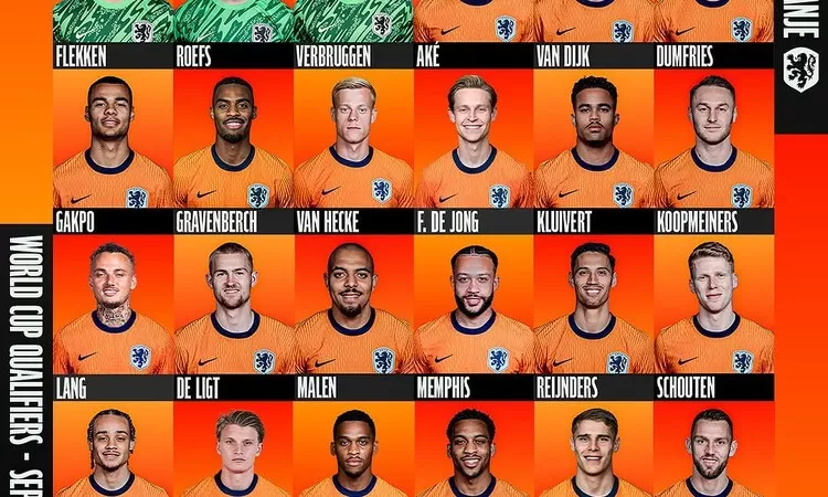 Skuad Timnas Belanda untuk Kualifikasi Piala Dunia 2026